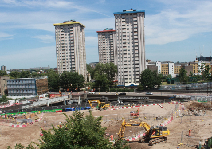 HS2 construction site in Euston