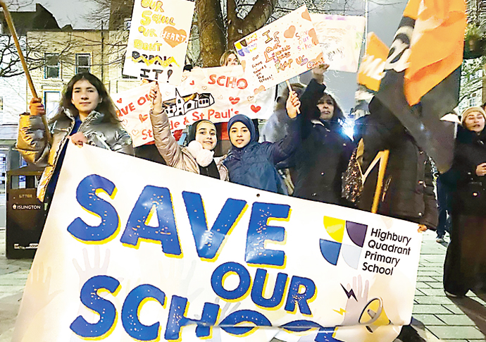 Pupils (and funding) cross borough border St-Jude-and-St-Pauls-school-protest