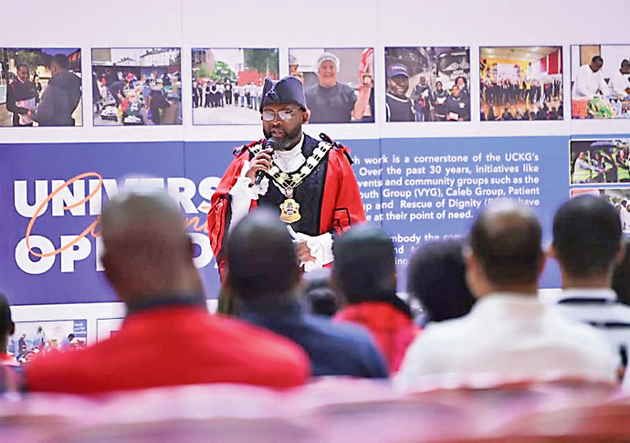 Mayor speaking at UCKG event