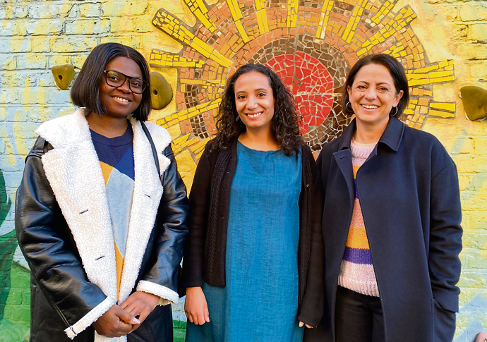 Nicola Longford Kadija Ali and Henrietta Izundu at Duncombe Primary School