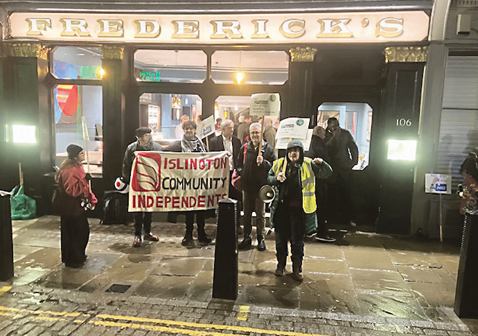 Wes Streeting demo outside Frederick’s