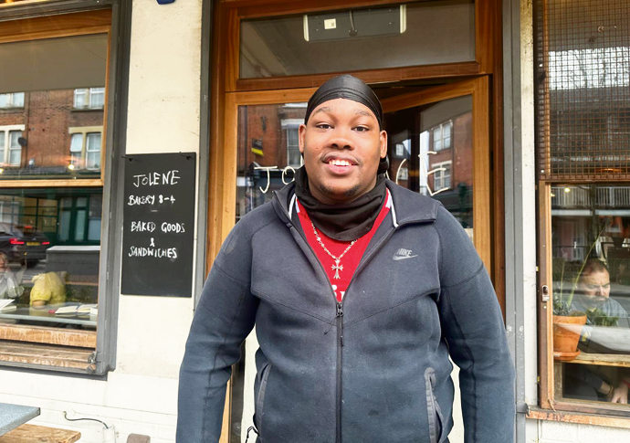 Not his cup of tea? Posh café reviews turn Moses into a social media celeb Moses outside Jolene