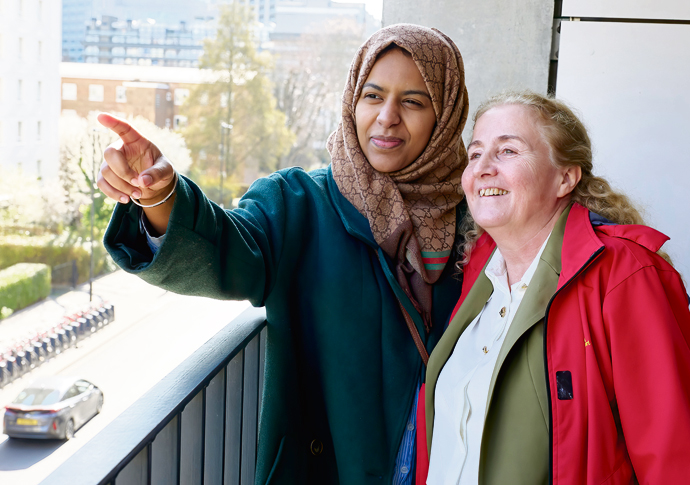 Rihab Salah one of the first tenants to move into the new development with Cllr Una O’Halloran
