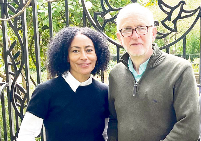 Alison Stoecker with MP Jeremy Corbyn