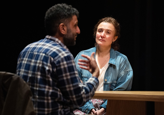 Adeel Akhtar and Lyndsey Marshal in MASS - Donmar Warehouse - photo by Richard Hubert Smith