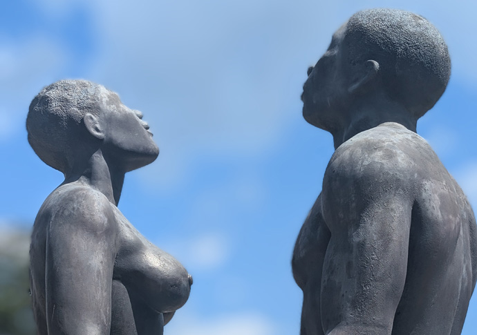 The Redemption Song statue in Kingston's Emancipation Park. Photo Angela Cobbinah