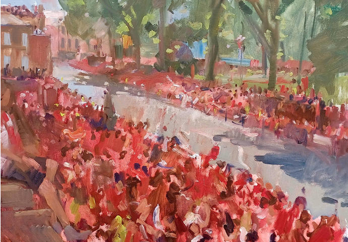 Artist sees ‘one big happy red animal’ at Arsenal parade Nick Botting_Arsenal parade picture