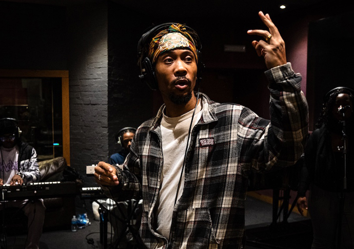 Renell Shaw recording in the studio