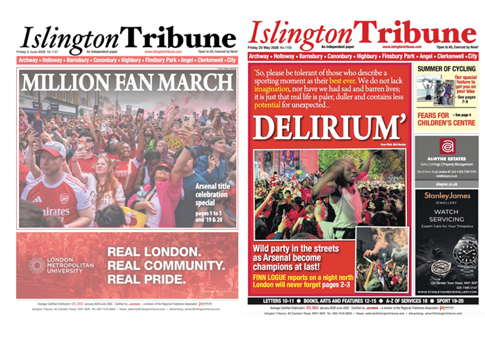 Trib’s front pages after Arsenal title triumph hawked on eBay Arsenal pages