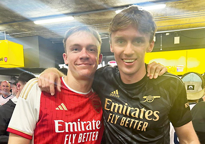 Biggest Arsenal football fan Tom will be remembered with bench in Fields Tom Mann with his brother Will