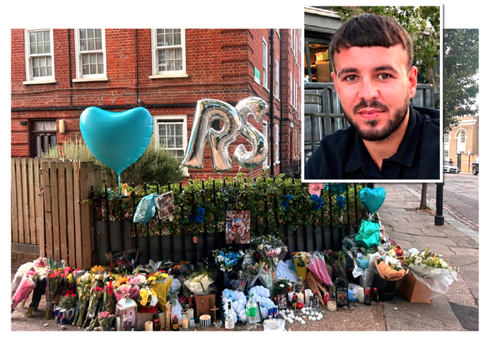 Shrine of flowers for father as murder police ask for help Reece Salmon and flowers