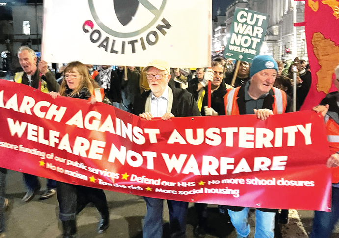 Corbyn marches against austerity on eve of budget Corbyn march