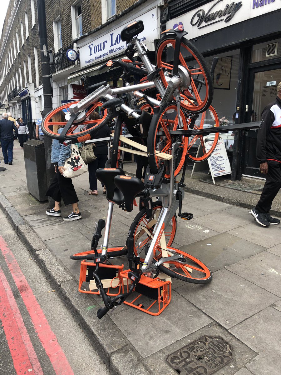 Who is this mystery artist? Hire bikes turned into tower Islington